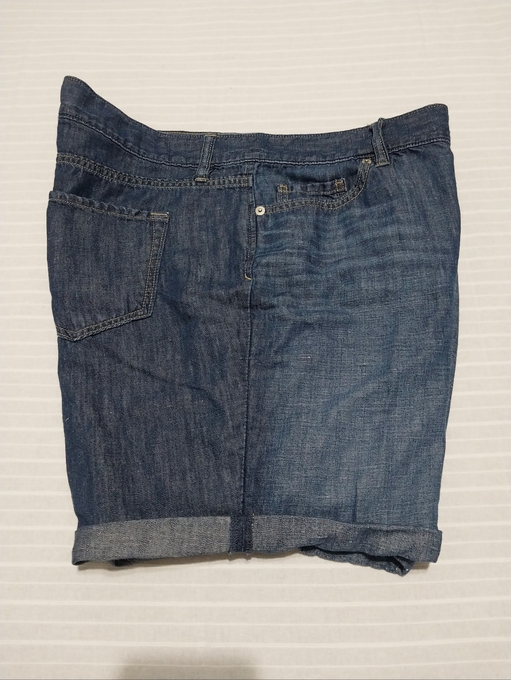 Ann Taylor Loft Cotton Linen Shorts Womens Size 14 Denim Jean Style Shorts